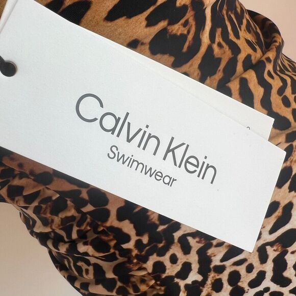 Calvin Klein V-Wire Halter Tankini Top Jaguar Brown Size Medium NWT - Picture 12 of 14